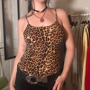 vintage leopard print y2k spaghetti strap cami 🔥🐆